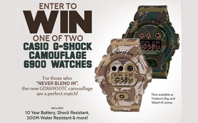 Concours gagnez une Montre Casio G-Shock Camouflage 6900