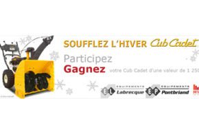 Concours gagnez une Souffleuse à neige de 1250$