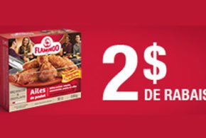 Coupon Rabais de 2$ Sur Les Ailes De Poulet De Flamingo