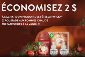 Rabais de 2$ à l’achat d’un produit des fêtes Air Wick