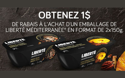 Rabais de 1$ sur un produit Liberté Méditerranée