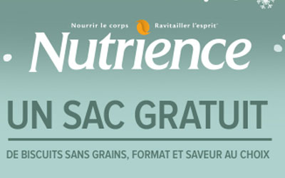 Un sac Gratuit de biscuits sans grains Nutrience