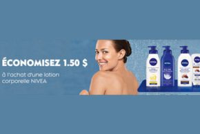 1.50$ de rabais sur lotion corporelle Nivea