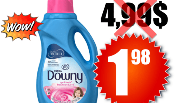 Assouplissant liquide Downy 40 brassées à 1,98$