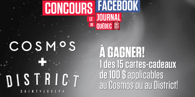 Concours gagnez 100 $ au Cosmos-District St-Joseph