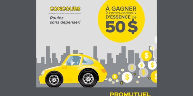 Concours gagnez 2 cartes-cadeaux de 50$ pour de l'essence