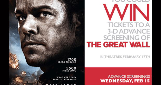 Concours gagnez des Billets pour l'avant-première du film The Great Wall