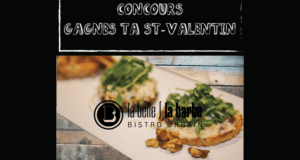 Concours gagnez un repas de Saint-Valentin pour deux personnes