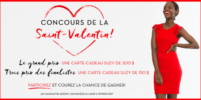 Concours gagnez une Carte cadeau Suzy Shier de 300$