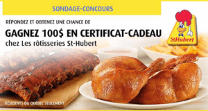 Concours gagnez une carte-cadeau Rôtisseries St-Hubert de 100$