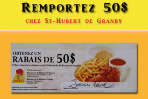 Concours gagnez une carte-cadeau Rôtisseries St-Hubert de 50$