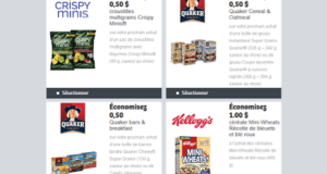 Coupons rabais sur les produits Crispy Minis et Quaker