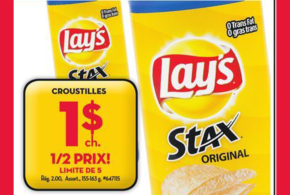Croustilles Lay’s Stax Original à 1$ seulement