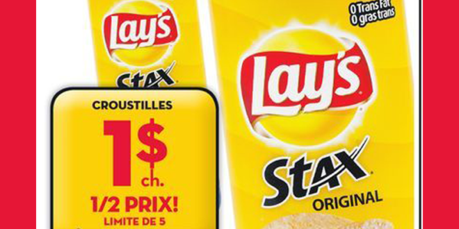 Croustilles Lay’s Stax Original à 1$ seulement