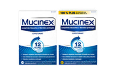 Rabais de 2 $ à l’achat d’un produit expectorant Mucinex