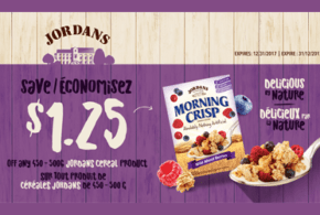 Rabais de 1.25$ sur les boîtes de céréales Jordans