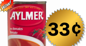 Soupe aux tomates Aylmer à 33¢