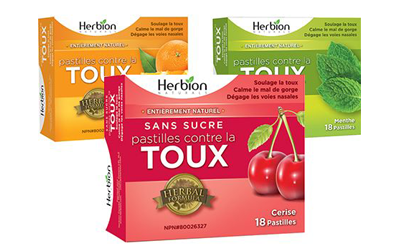 1$ de rabais sur les pastilles contre la toux de Herbion