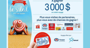 Concours gagnez 3000$ en crédit voyage offert par CAA-Québec et Transat