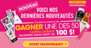 Concours gagnez 50 cartes-cadeaux Shoppers Drug Mar de 100$