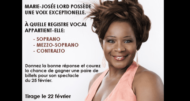 Concours gagnez des Billets pour Marie-Josée Lord