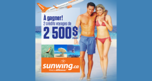Concours gagnez un Crédit voyage de 2500$ avec Vacances Sunwing