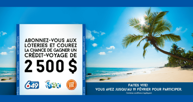 Concours gagnez un Crédit-voyage d'une valeur de 2500 $