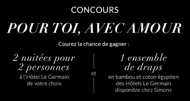 Concours gagnez un Forfait nuitées dans l'un des Hôtels Le Germain