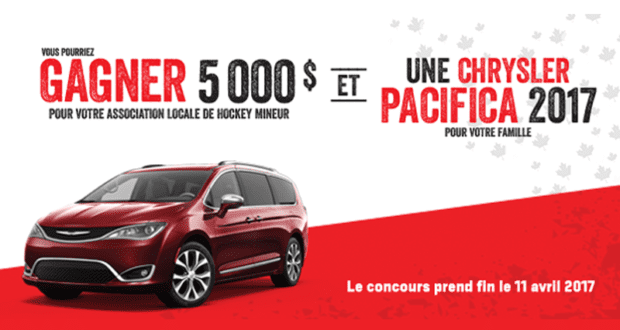 Concours gagnez un Véhicule Chrysler Pacifica 2017