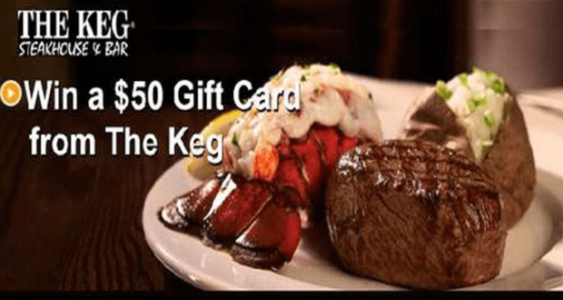 Concours gagnez une Carte cadeau The Keg Steakhouse & Bar de 50$