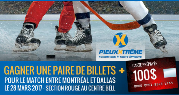 Concours gagnez une Paire de billets pour une partie de hockey au Centre Bell