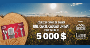 Concours gagnez une carte-cadeau Unimat de 5000$