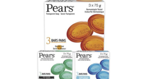 Coupon de 1$ à l’achat d’un emballage de savon Pears 3x75g