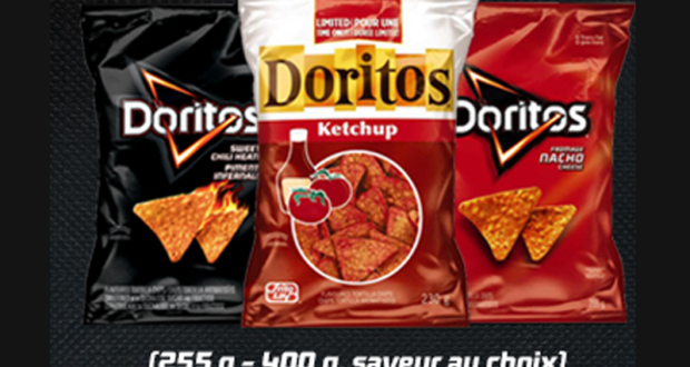 Coupon de 1$ sur 3 sacs de chips tortilla Doritos