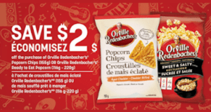 Coupon de 2$ sur des produits Orville Redenbacher's