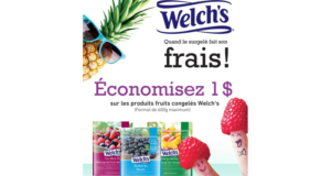 Coupon de 1$ sur les produits fruits congelés Welch’s