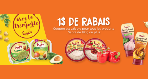 Coupon de 1$ sur un produit Sabra