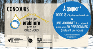 1000$ d’équipement acéricole