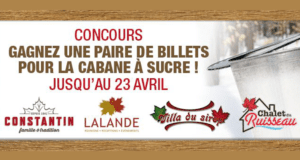 24 paires de billets repas pour les cabanes à sucre