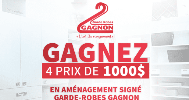 4 prix de 1000$ d’aménagement signé Garde-Robes Gagnon