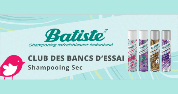 800 Shampooing sec Batiste à tester gratuitement