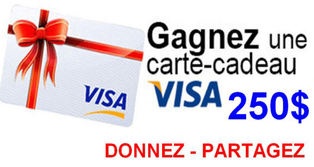 Carte Visa prépayée de 250$