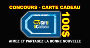 Carte cadeau Best Buy de 100$