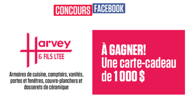 Carte-cadeau Harvey & Fils Ltee de 1000$