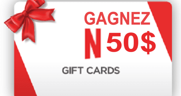 Carte cadeau Netflix de 50$