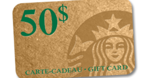 Carte cadeau Starbucks de 50$