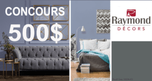 Carte cadeau de 500$ chez Raymond Décors