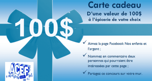 Carte-cadeau de l'épicerie de 100$