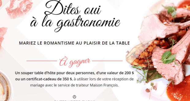 Certificat-cadeau de 350$ au restaurant Maison Francois