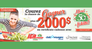 Concours gagnez 16 Cartes-cadeaux IGA